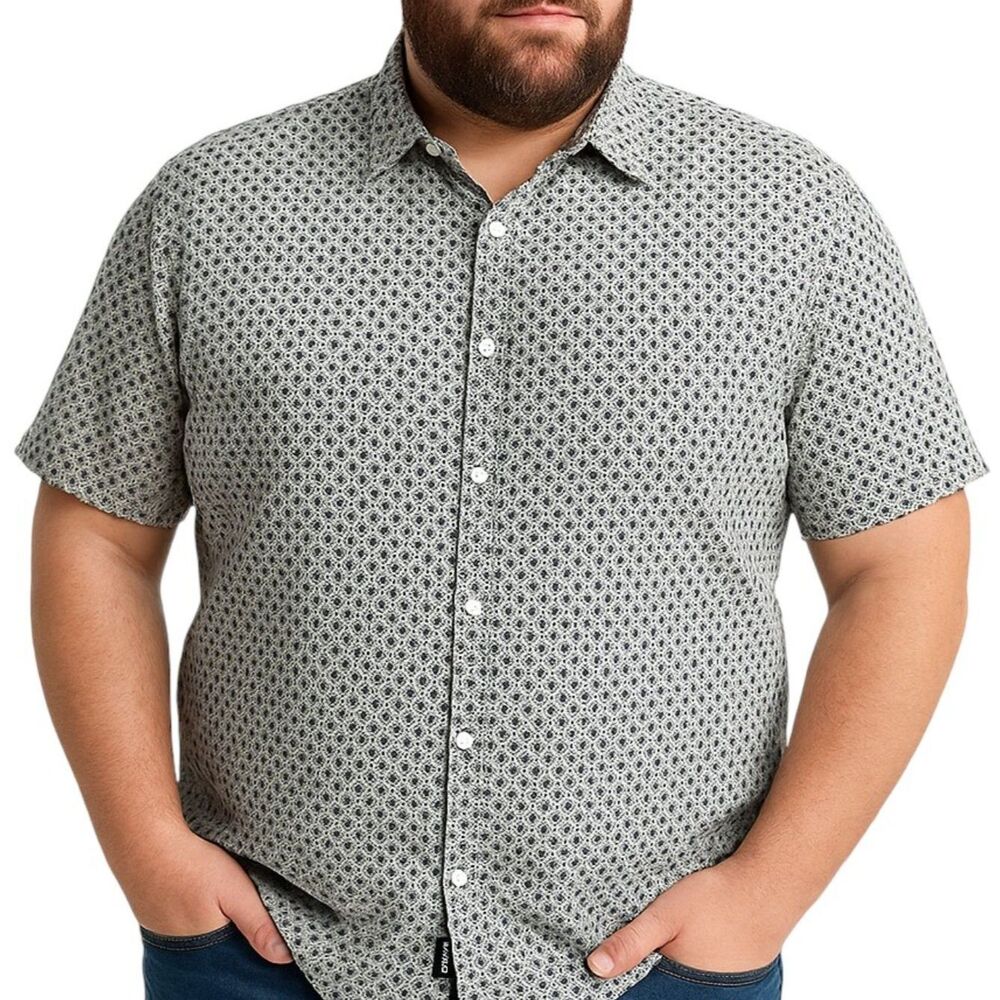 Aeropostale Men’s Short Sleeve Floral Print Button-Up Shirt | Size XL